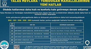 ULAŞIM A.Ş'DEN 6 YENİ HAT
