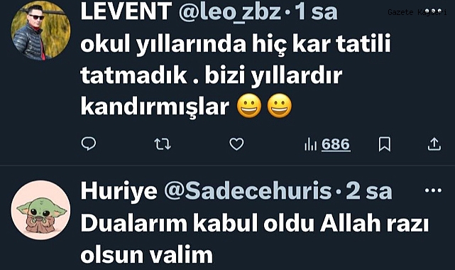 ÖĞRENCİLERDEN, VALİ ÇİÇEK'E GÜLDÜREN MESAJLAR