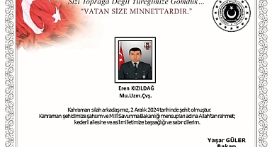 KUZEY IRAK'TA YARALANAN UZMAN ÇAVUŞ ŞEHİT OLDU!