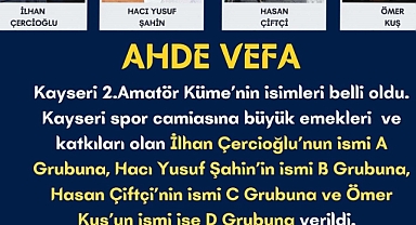 KAYSERİ 2.KÜME GRUPLARININ İSİMLERİ BELLİ OLDU!