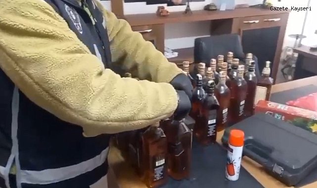 30 ŞİŞE SAHTE ALKOL ELE GEÇİRİLDİ!
