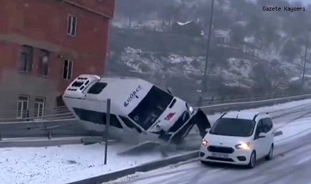 KAYSERİ'DE KORKUTAN KAZA!