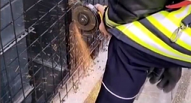 YAVRU KEDİNİN YARDIMINA İTFAİYE KOŞTU