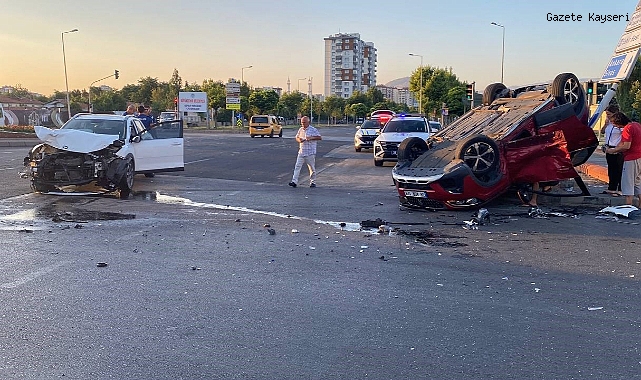 KAYSERİ'DE KORKUTAN KAZA!